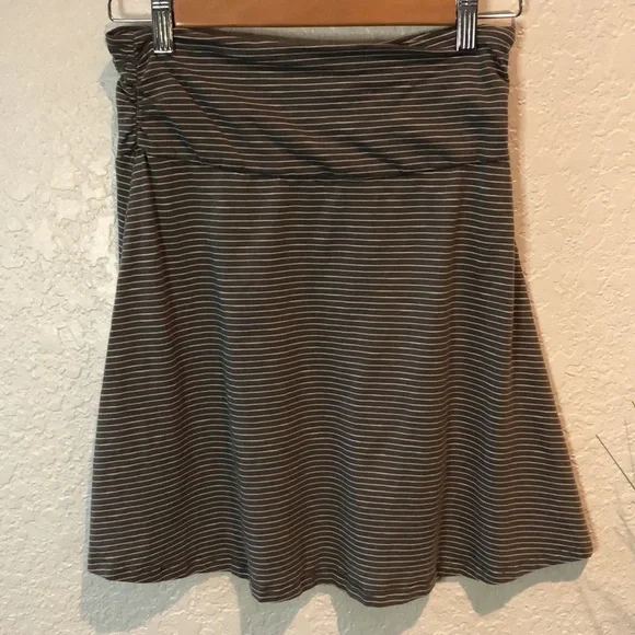 Toad & Co Chaka Skirt in Grey White Stripe Organic Cotton Tencel Size XS - Picture 5 of 9
